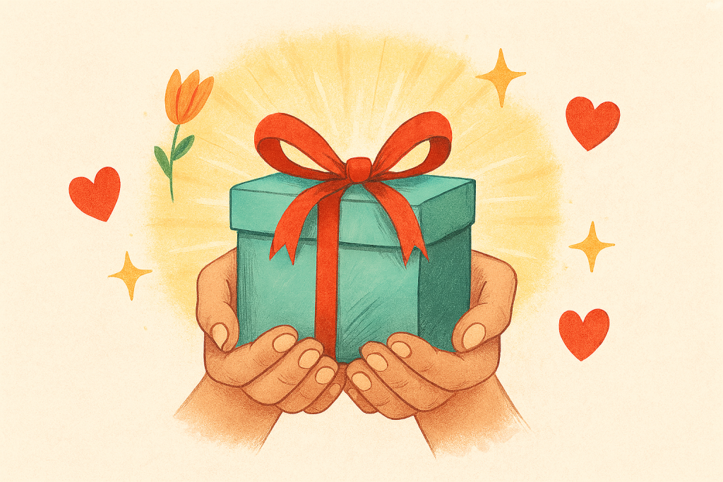 „Das Geschenk der Dankbarkeit – Symbol für innere Fülle und Achtsamkeit“